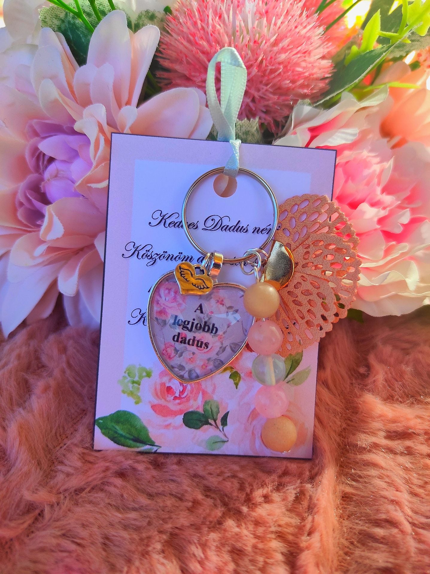 Ajándék pedagógusnak szív kulcstartó